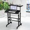 Height Adjustable Mobile Standing Desk with rolling wheels for office and home